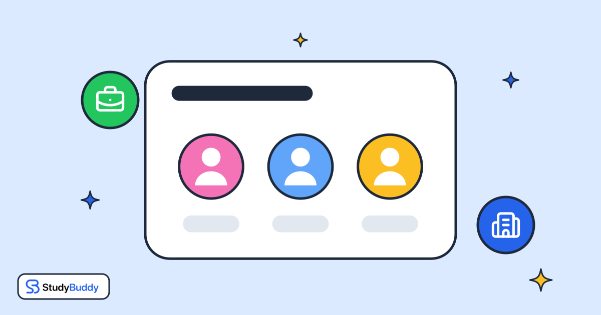 A drawing of a StudyBuddy family account with three children
