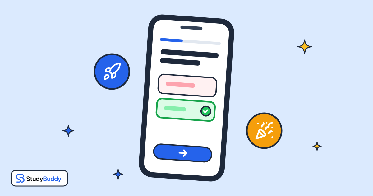 A drawing of StudyBuddy on a phone